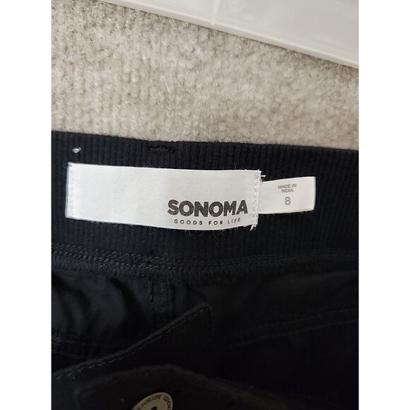 SONOMA Utility Cargo Capri Pants Women 8 Black Ultracomfort Waist Zip Pocket NEW - Picture 9 of 11